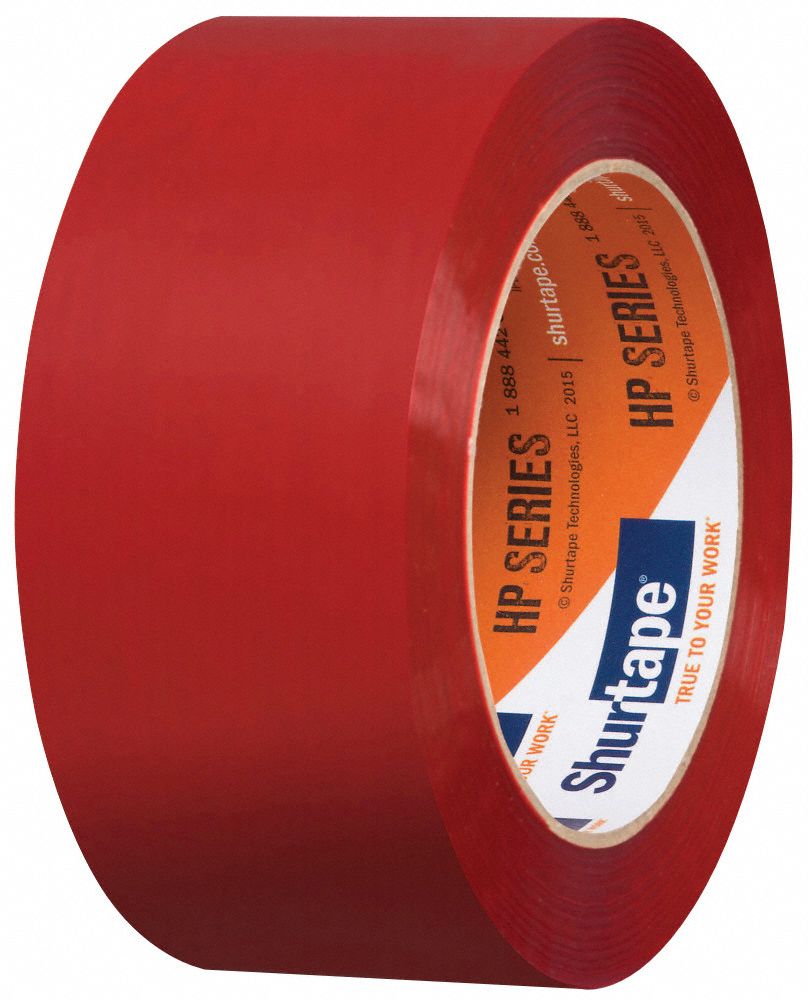 SHURTAPE Packaging Tape, Red, Rubber Tape Adhesive, Tape Application Hand 53XM12HP 200 Grainger