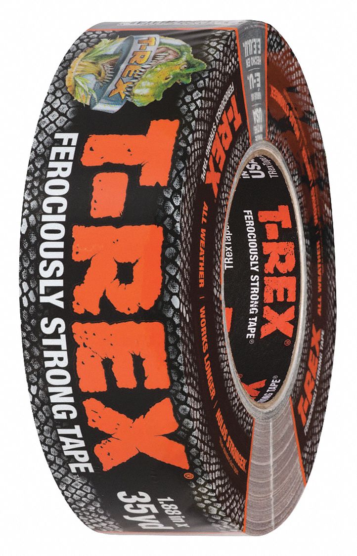 Duct Tape: T-Rex, Series PC 745, Heavy Duty, 1 7/8 in x 35 yd, Silver, Continuous Roll, Pack Qty: 1