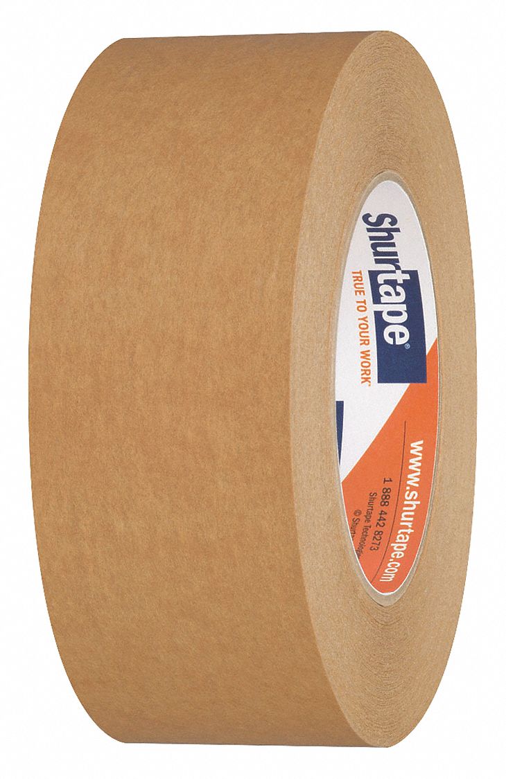 PRESSURE SENSITIVE PAPER TAPE, KRAFT PAPER, RUBBER, 6.1 MIL, 1 7/8 IN W, 24 PK