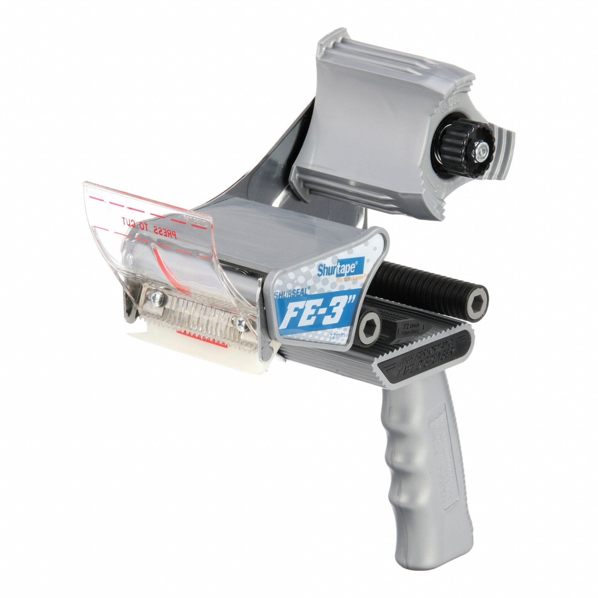 Tape Dispenser: For 3 in Max Tape Wd, For 3 in Tape Core Dia, Pistol