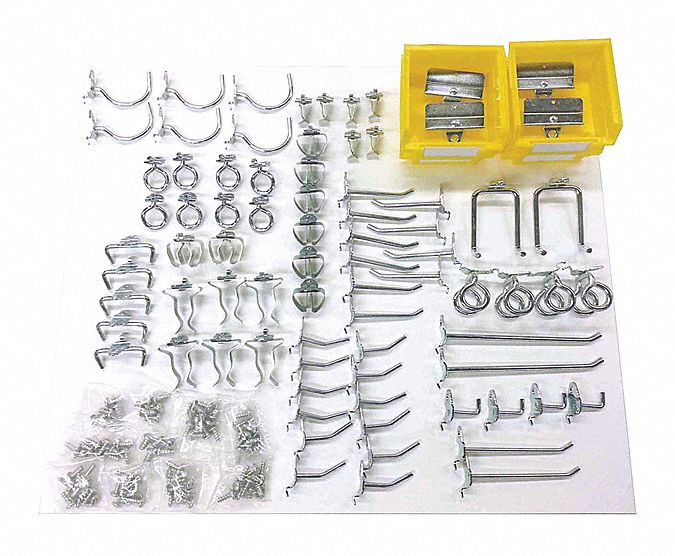 Durahook Steel Pegboard Hook Assortment Kit Screw In Mounting