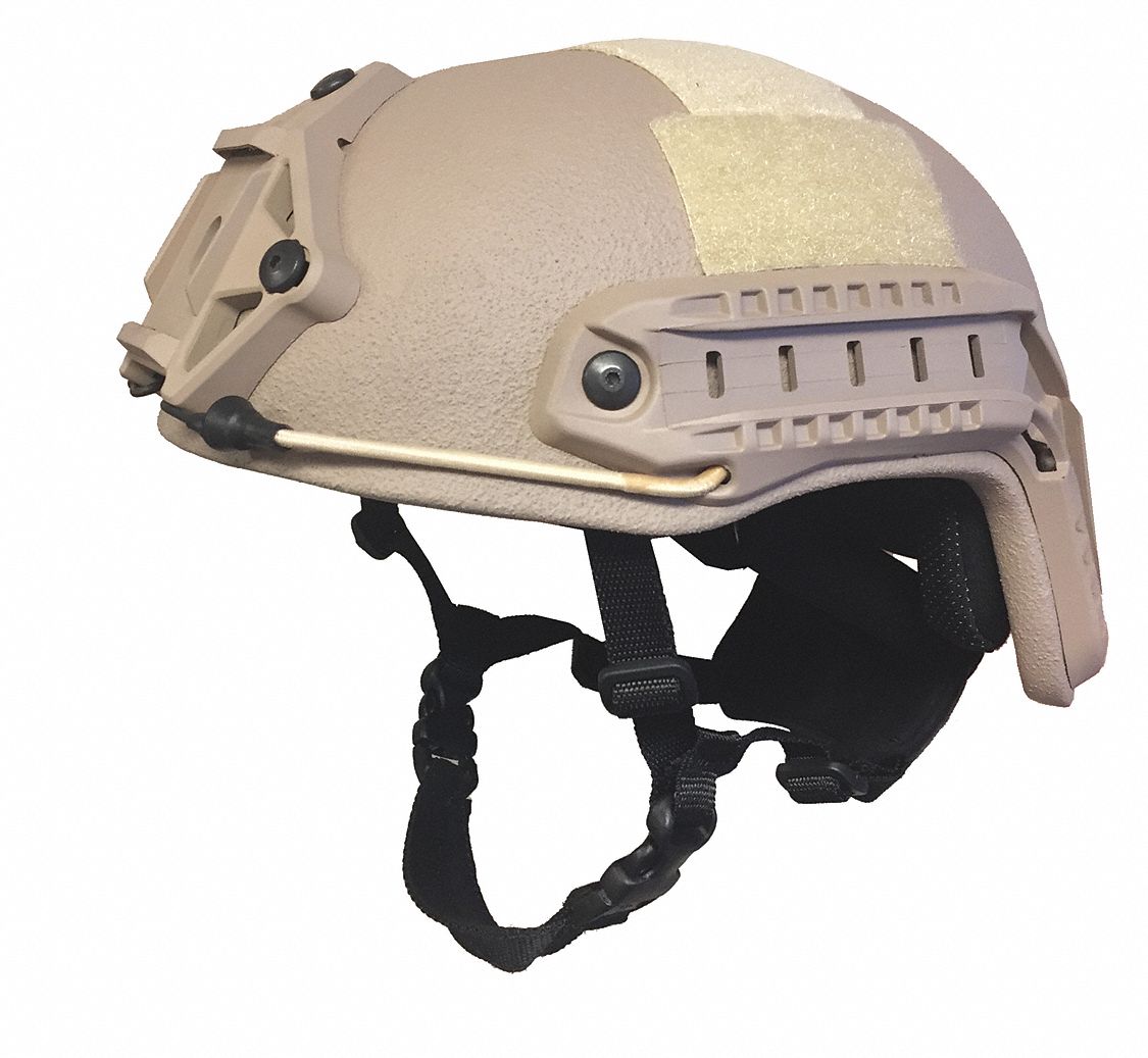 UNITED SHIELD, L Fits Hat Size, Tan, Ballistic Helmet - 53XU32