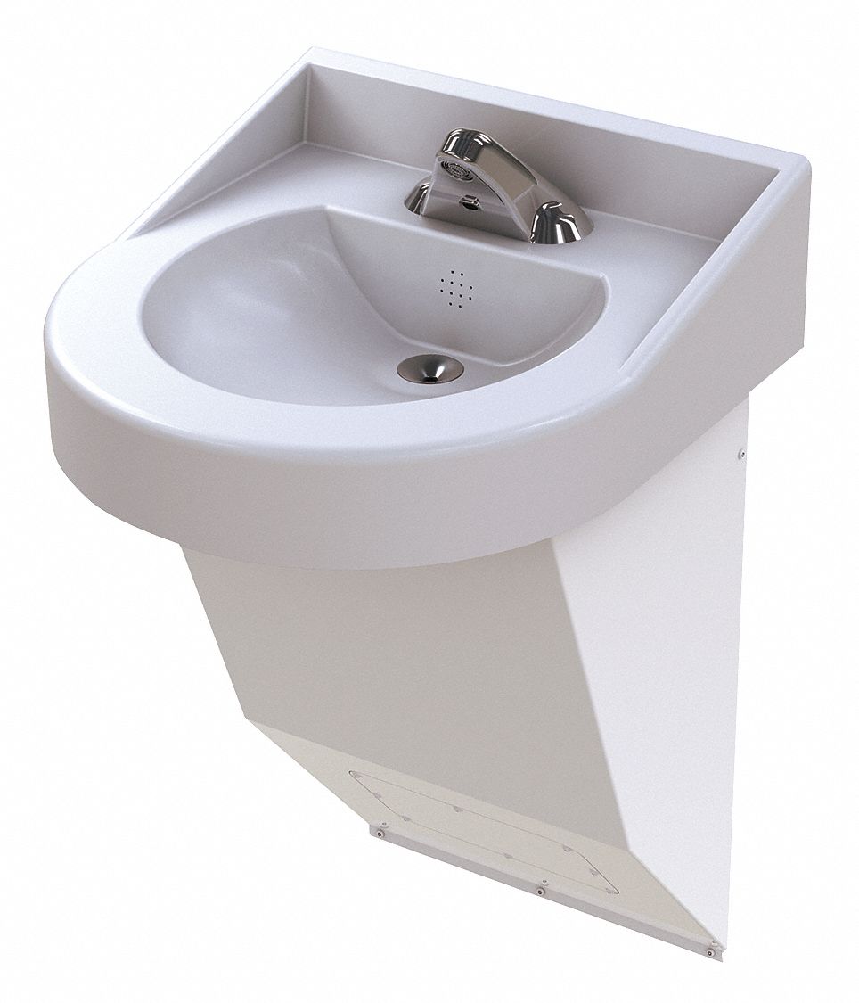 BATHROOM SINK: SENSOR, BESTCARE, LIGATURE RESISTANT WASH BASINS, WHITE, CORTERRA