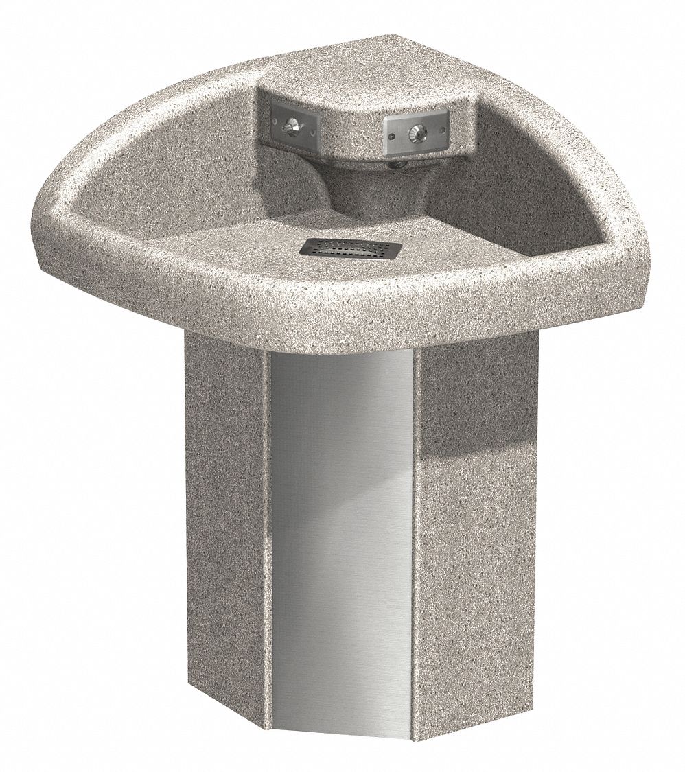 WASH FOUNTAIN: WASH-WARE, SMOKY GRANITE, POLYMER RESIN, CORNER, 26¾ IN W