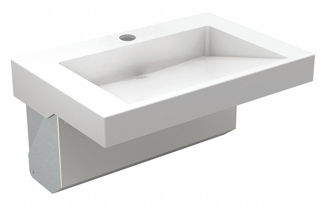 WASH BASIN: MERIDIAN-EDGE, 3801 SERIES, WHITE, CORTERRA, 20 IN L, 22 IN W