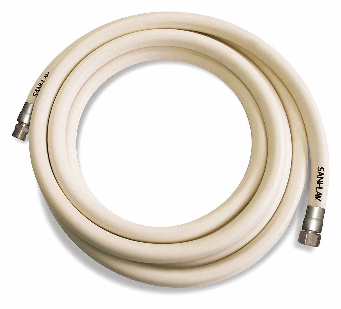 WASHDOWN HOSE ASSEMBLY: ¾ IN HOSE ID, 300 PSI, -40 °  TO 200 ° F, WHITE, 25 FT HOSE LG