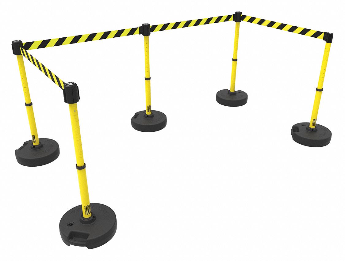 BANNER STAKES, Yellow with Black Stripes, PLUS Barrier System 53XW32