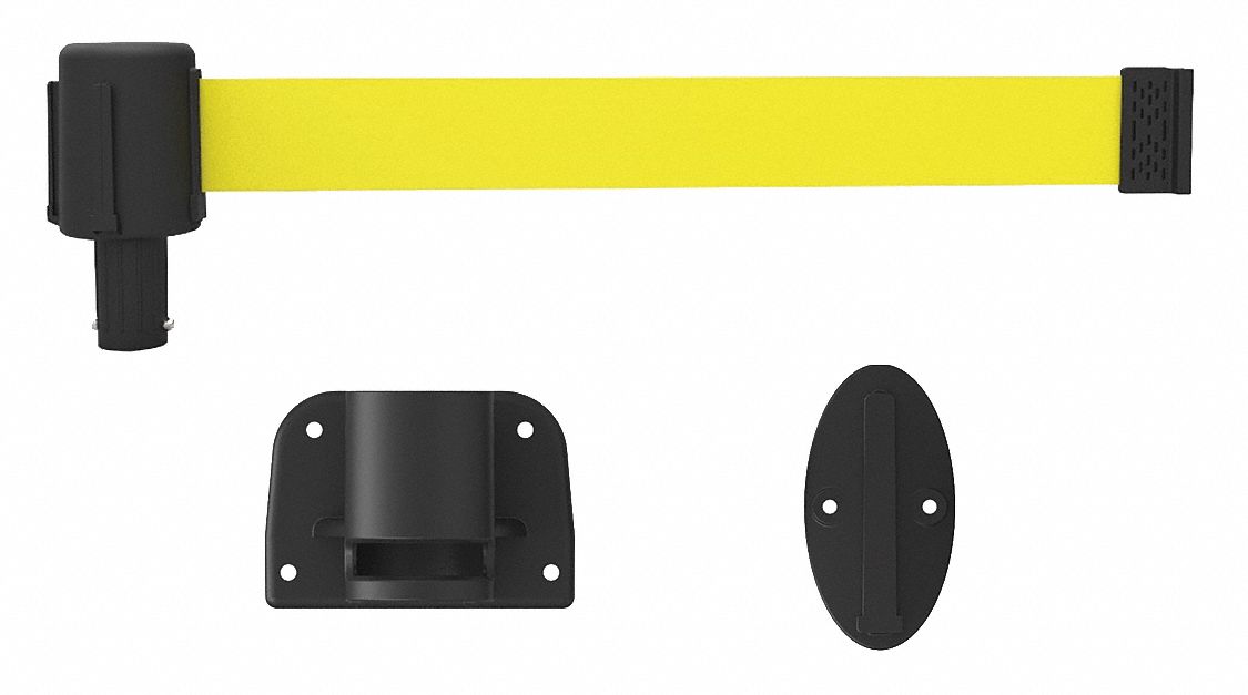 RETRACTABLE BELT BARRIER,15 FT.,YELLOW