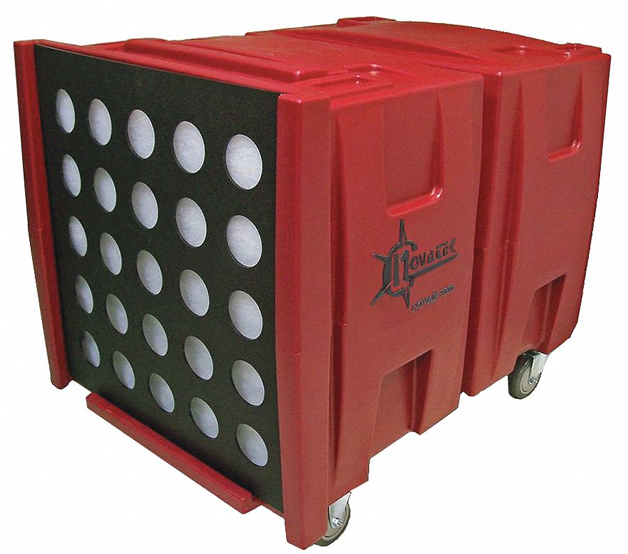 Industrual Air Scrubber: 75 dB Max Noise Level, Polyethylene, Particulate Filtration, Red