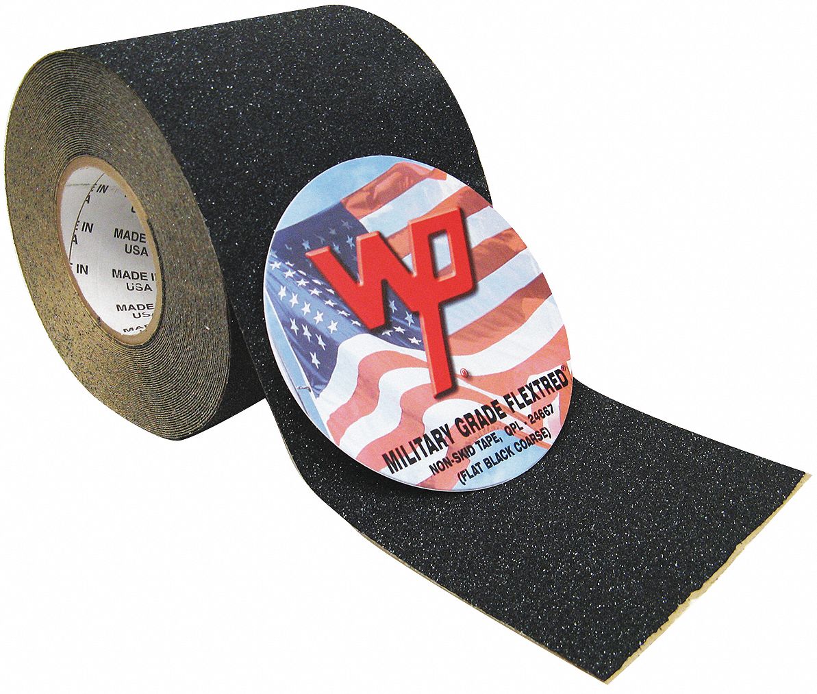 Anti-Slip Tape: Very Coarse, 20 Grit Size, Solid, Black, 6 in x 60 ft, 54 mil Tape Thick, Acrylic