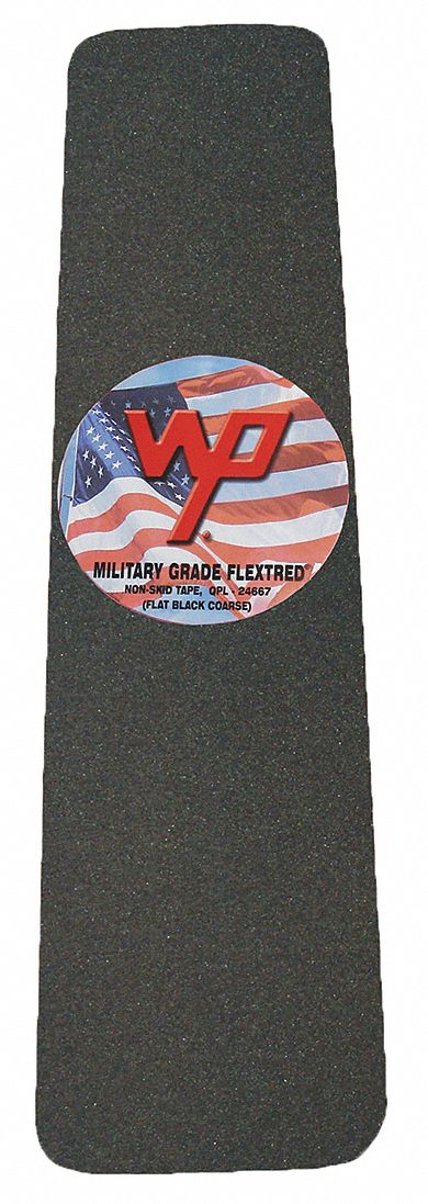 Anti-Slip Tread: Very Coarse, 20 Grit Size, Black, Solid, 6 in x 24 in, 54 mil Tape Thick, 50 PK