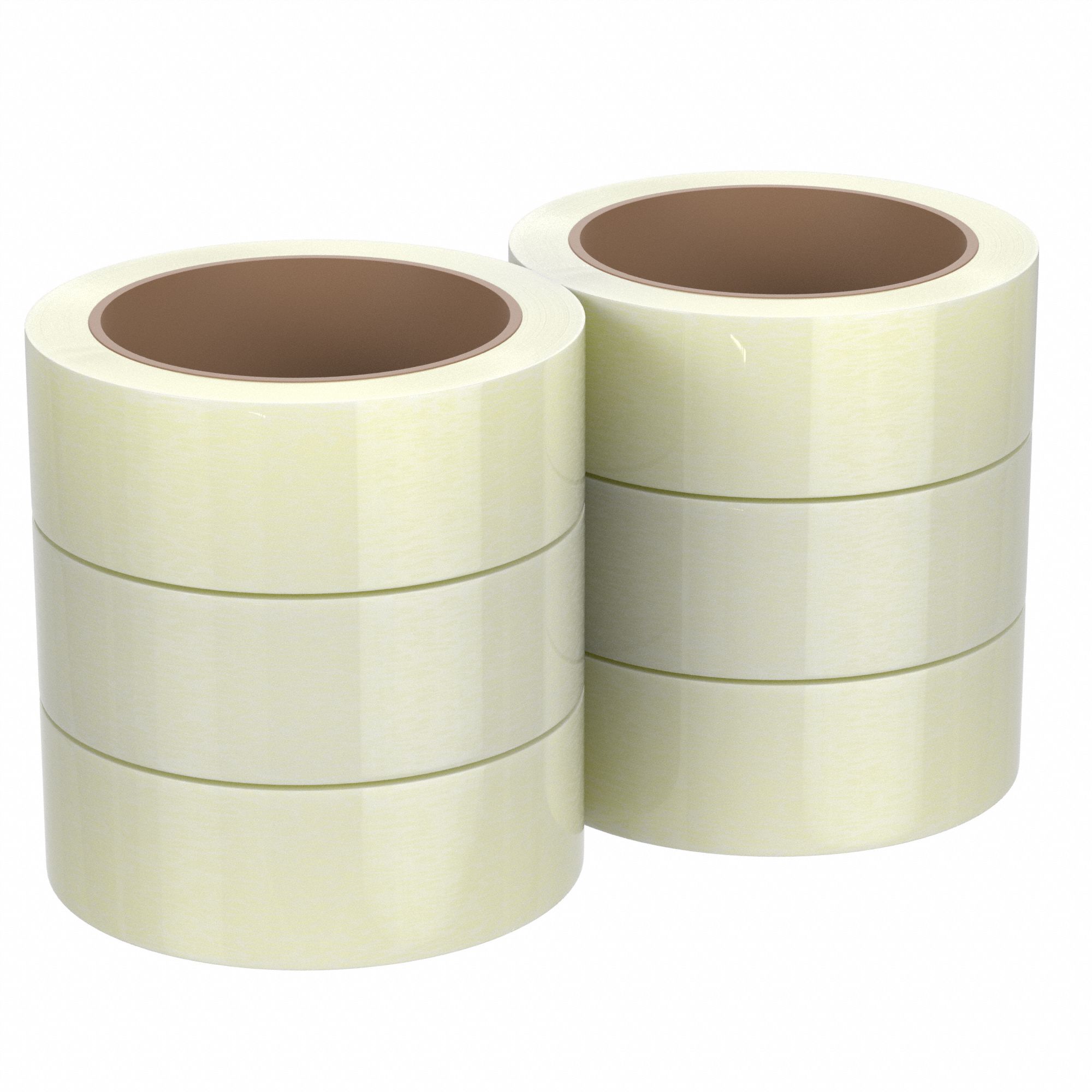 Carton Sealing Tape: 1.8 mil Tape Thick, 2 in x 55 yd, 371, 6 PK
