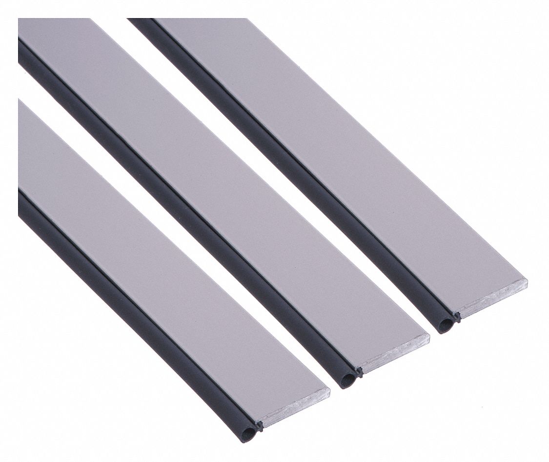 Door Weatherstripping: Screw-In Mounting, Silicone, 7 ft Overall Lg, Black
