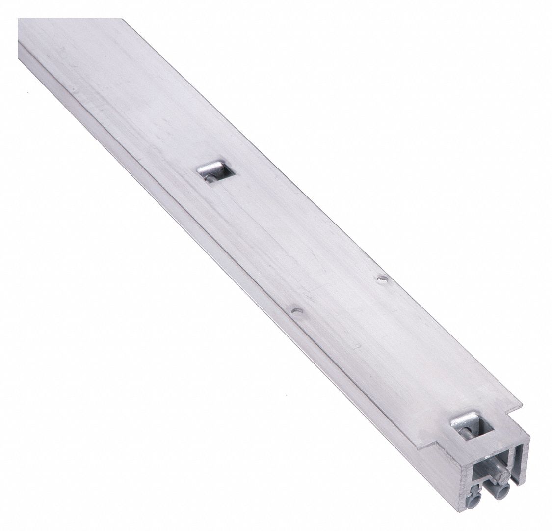 Automatic Door Bottom: Dual Fin Insert, Aluminum, 36 in Lg, 1 1/2 in Wd, Aluminum