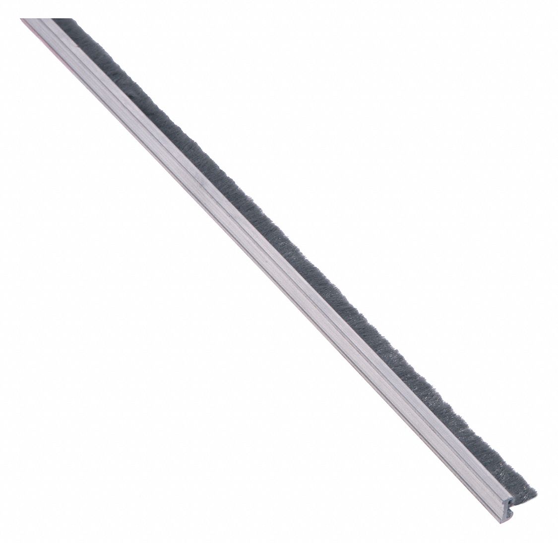 Aluminum, Door Weather Strip, Silver, 8 ft. Overall Length, 3/8