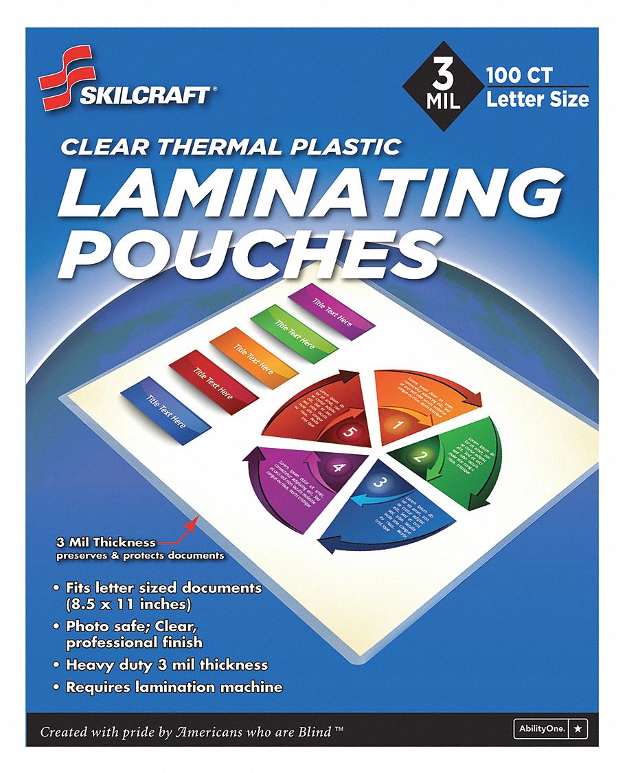 LAMINATING POUCHES,LETTER TYPE,PK100