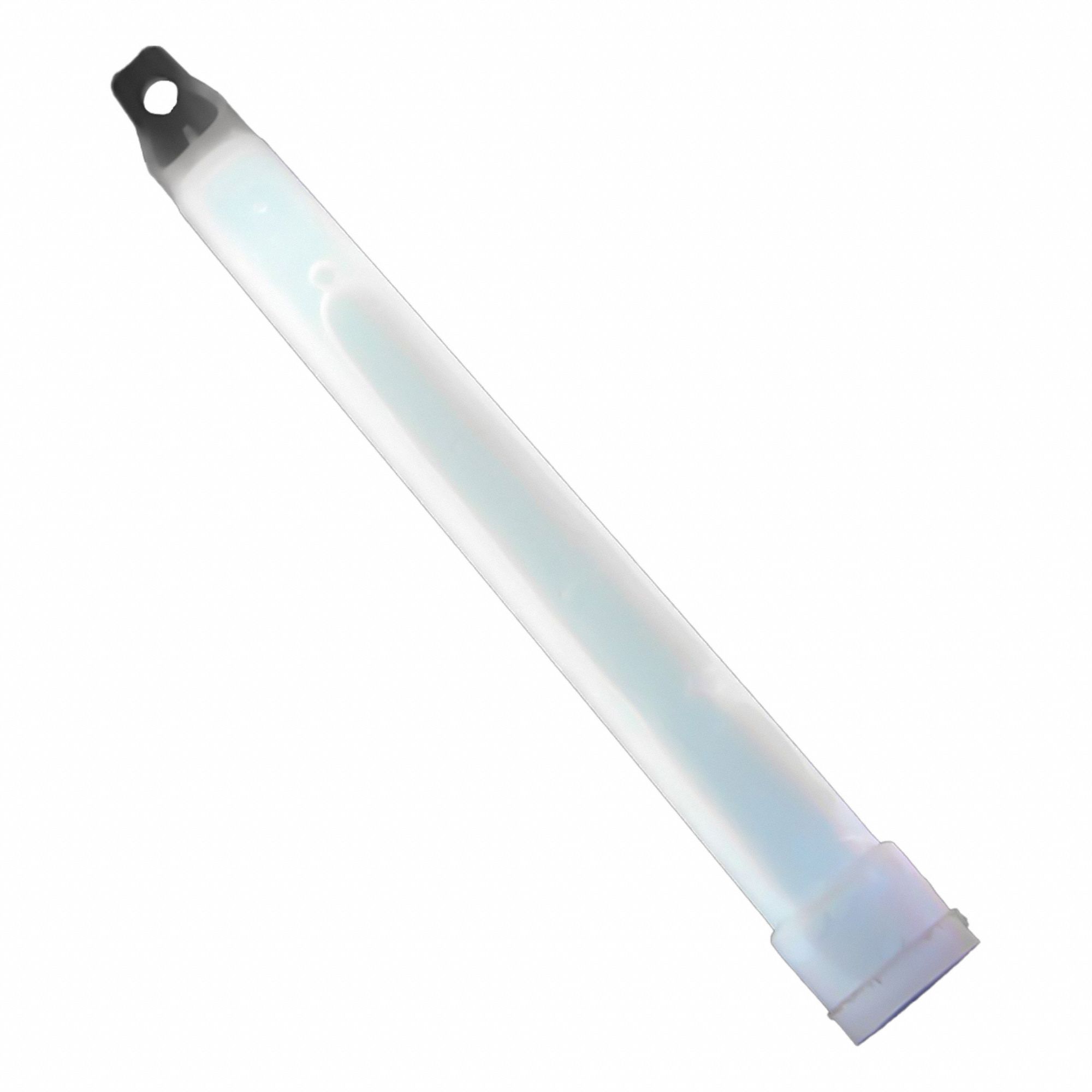Lightstick: White, 30 min Light Duration, 6 in Overall Lg, Stick, Single-Use, 10 PK
