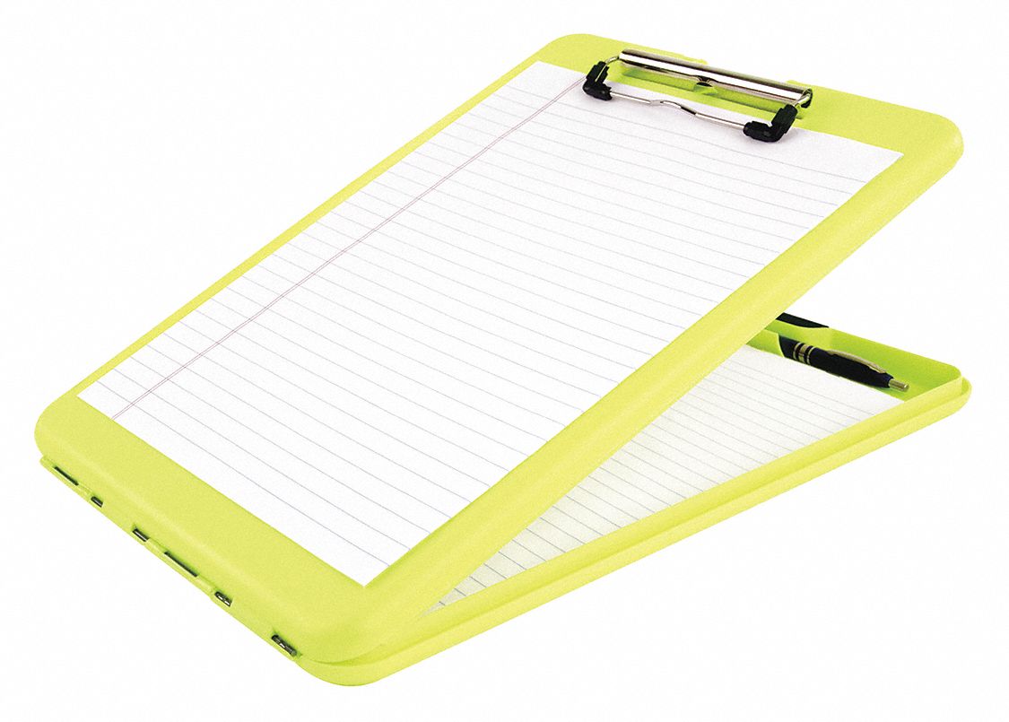 Ability One Yellow Plastic Storage Clipboard Letter File Size 9 12