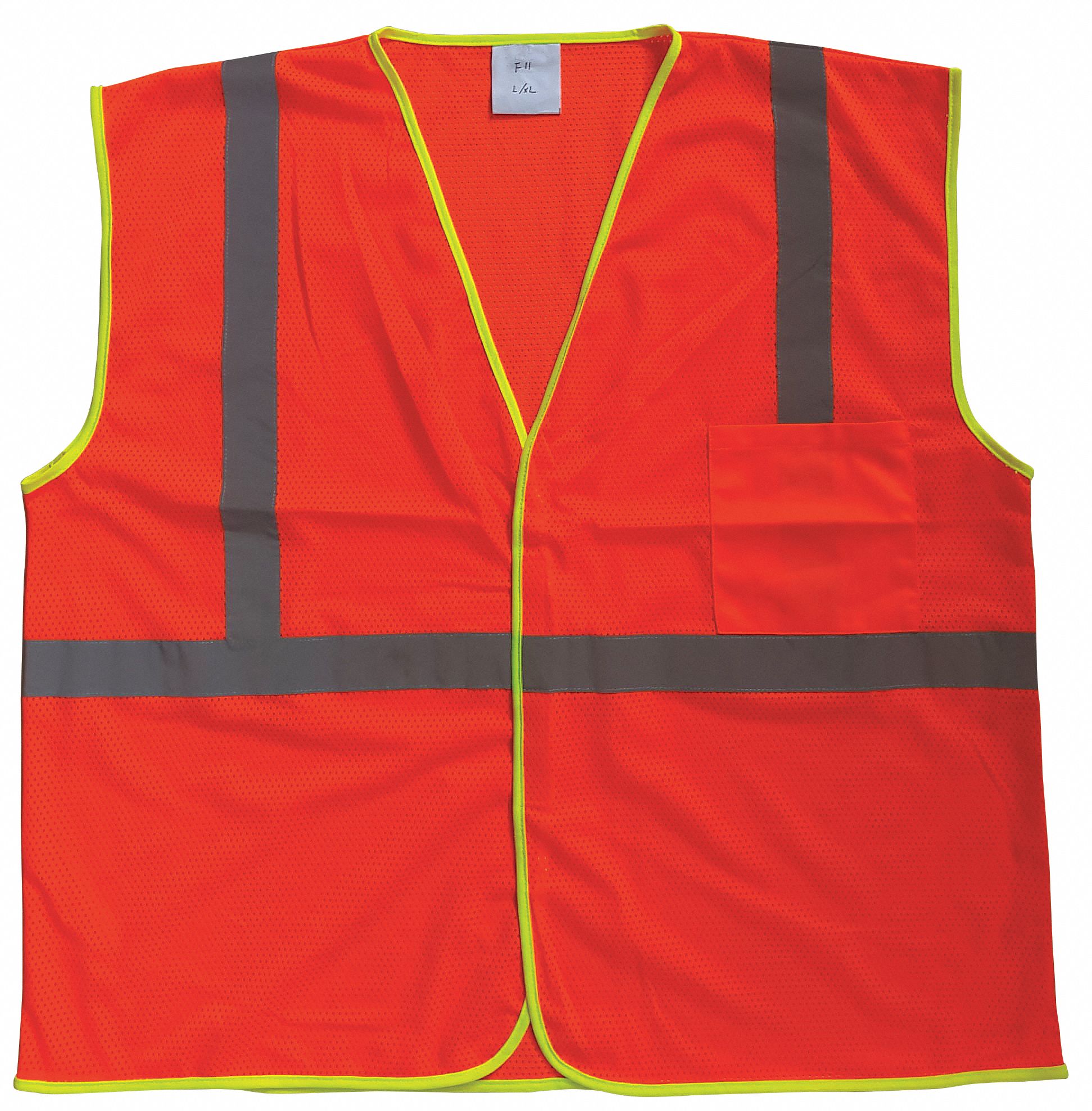 HI-VIS VEST, 2XL/3XL, ORANGE, POLYESTER MESH, HOOK & LOOP, DOUBLE STRIPE