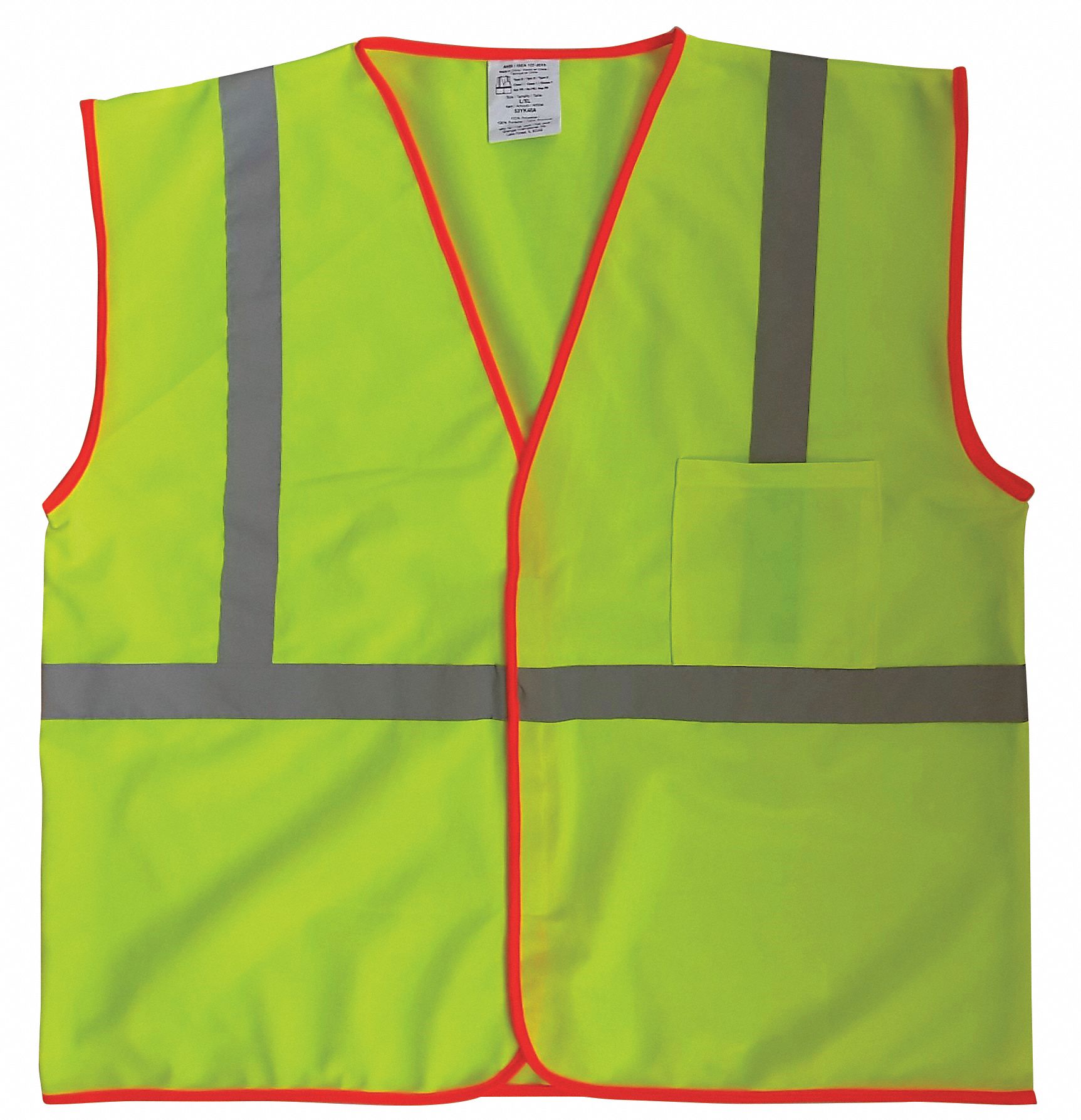 GILET HTE VISIBILITÉ,P/M,LIME,POLYESTER,FERMETURE AUTOAGRIPPANTE,DOUBLE BANDE
