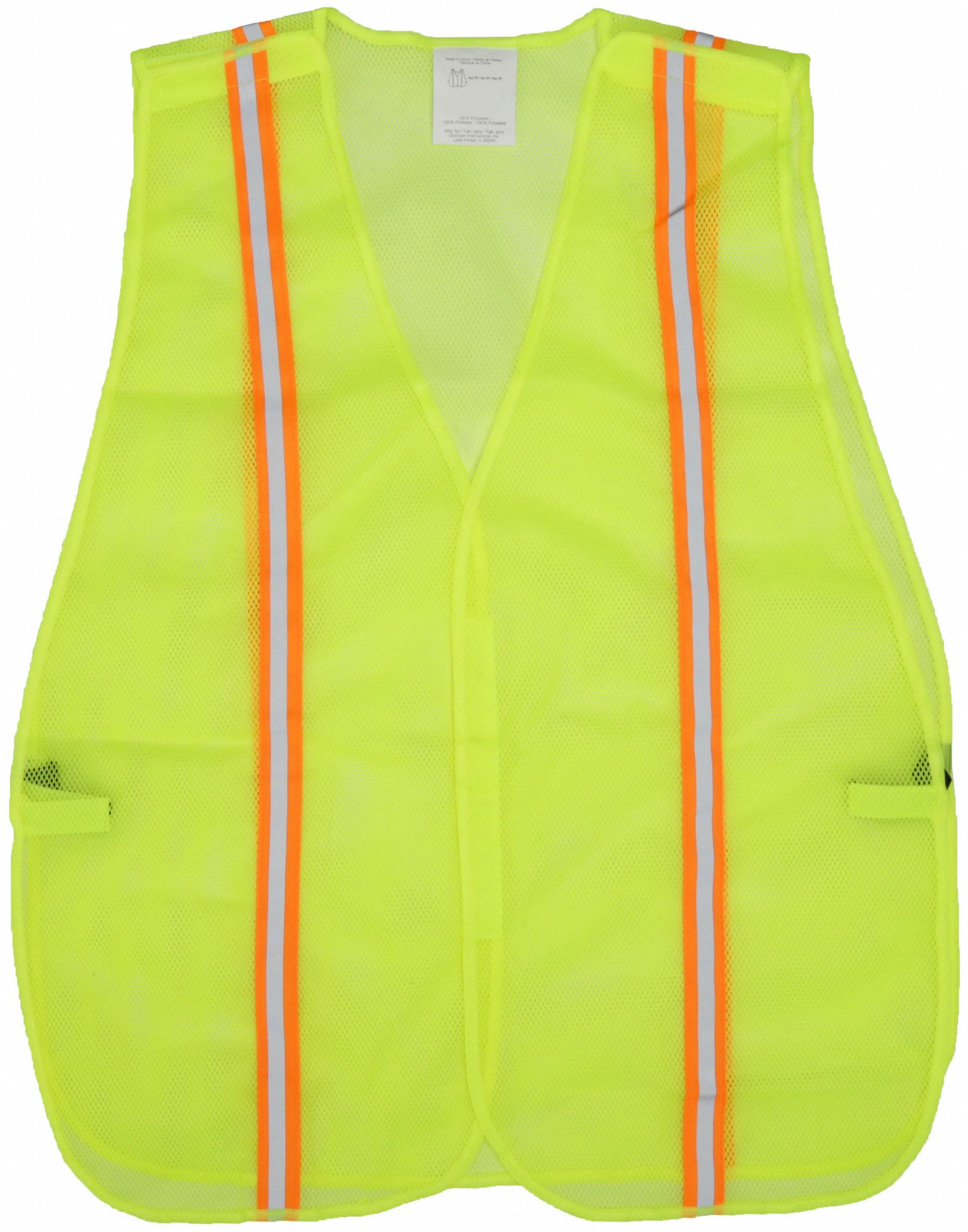 GILET HTE VISIBILITÉ,VERTICALE,UNIVERSEL,LIME,MAILLE POLYESTER,AUTOAGRIPPANTE,CONTRASTANT