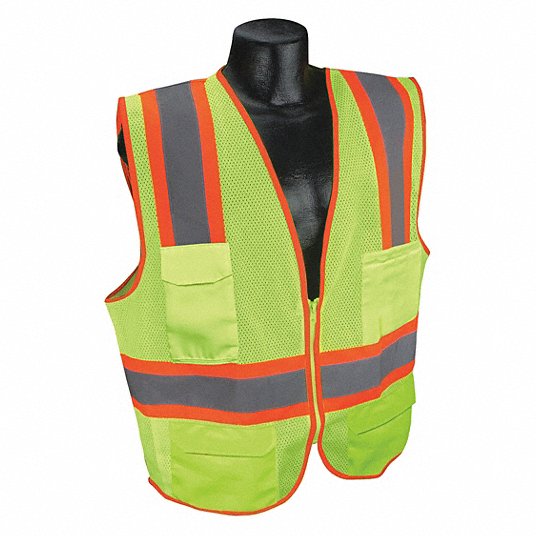 Lime CONDOR 11K779 3XL Class 2 High Visibility Vest 