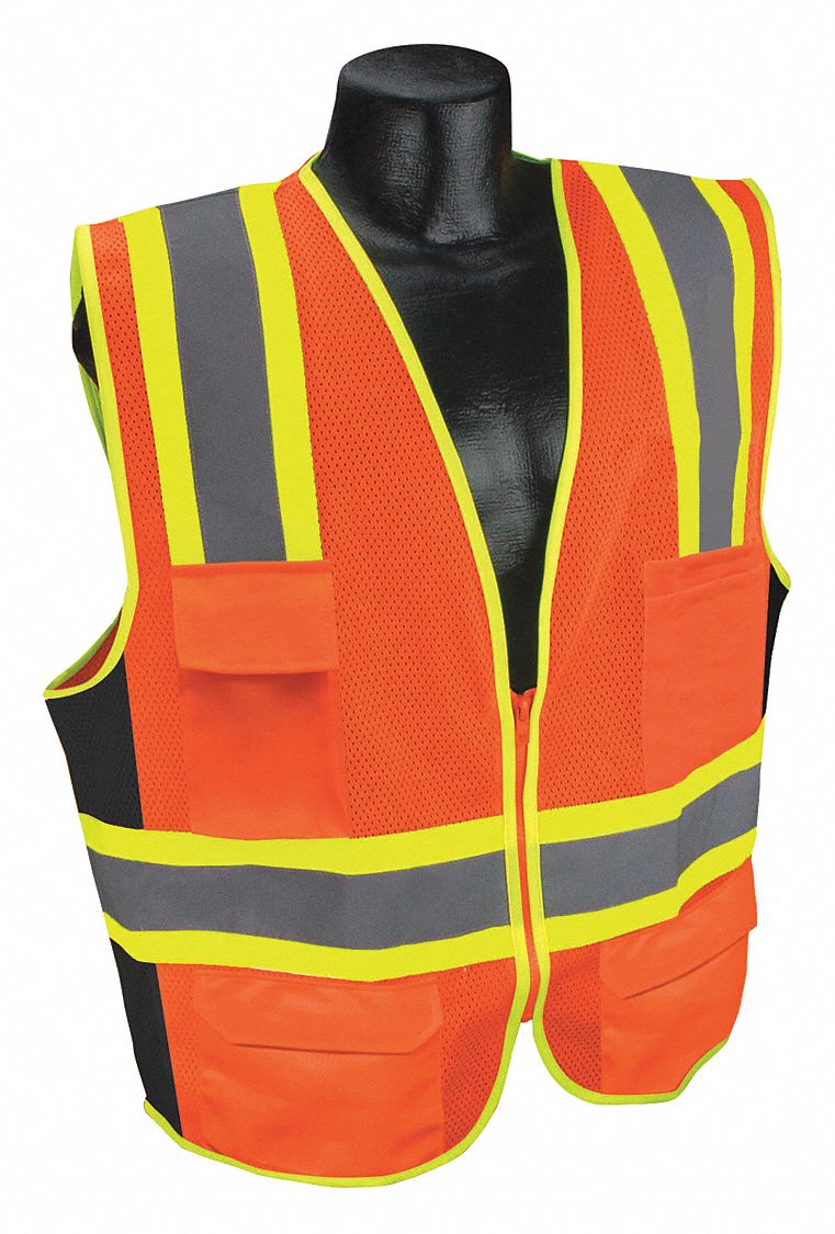 High Visibility Vest, Orange/Red, M
