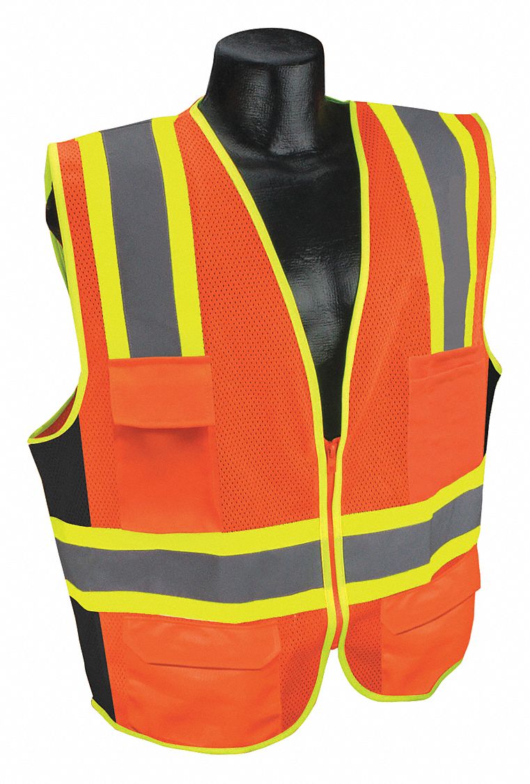 High Visibility Vest, Orange/Red, 3XL
