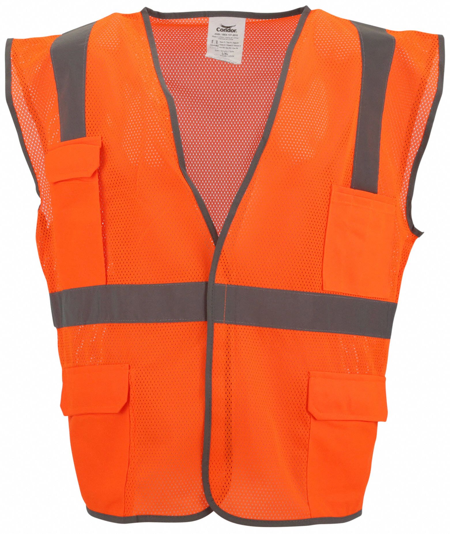 CONDOR, ANSI Class 2, U, High-Visibility Vest - 53YN30