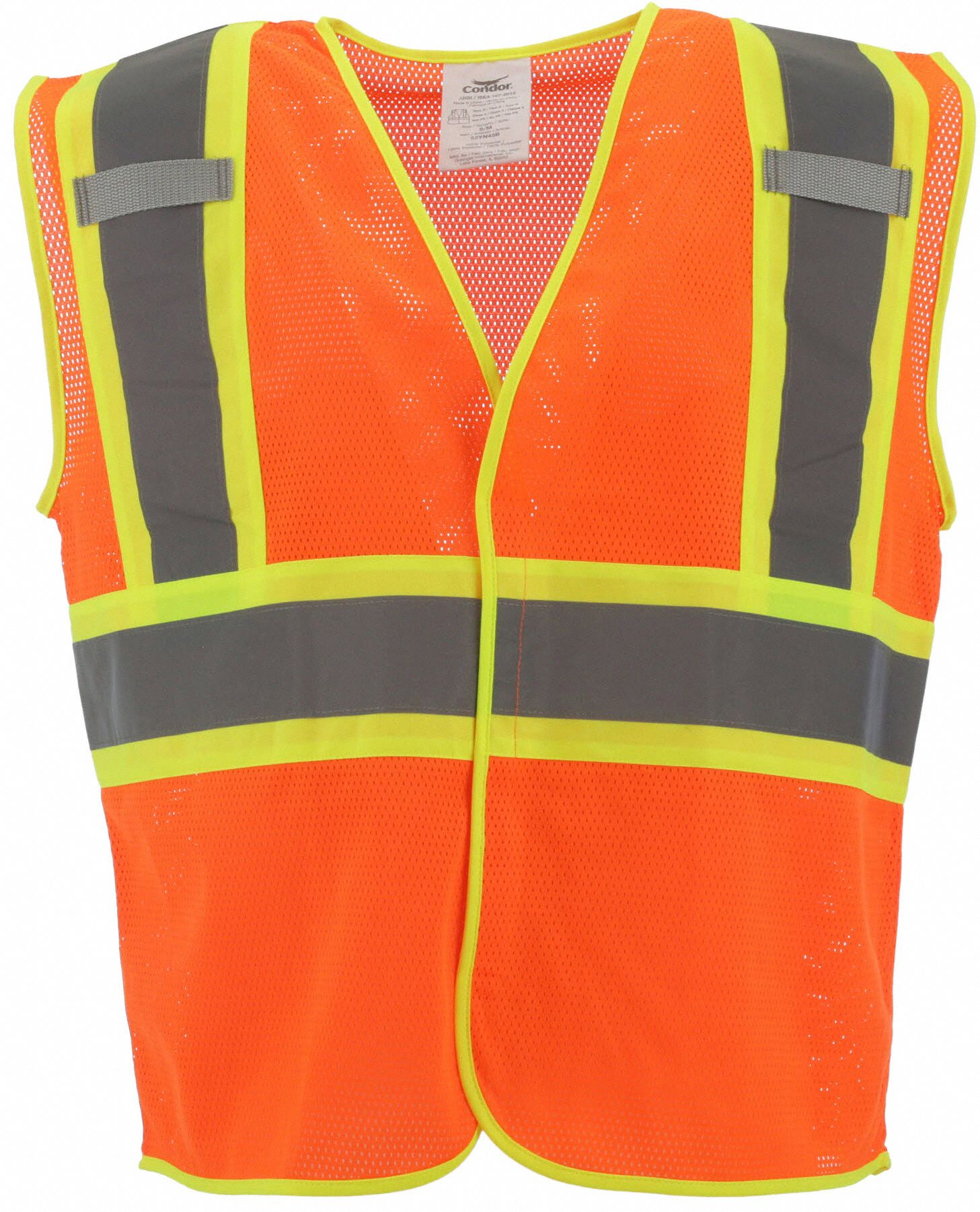 HI-VIS VEST, ANSI CLASS 2, L/XL, ORANGE, POLYESTER MESH, HOOK & LOOP, SINGLE