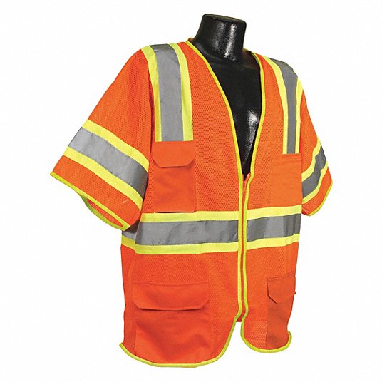 Condor High Visibility Orange Reflective Stripe Safety Vest M Class 3 