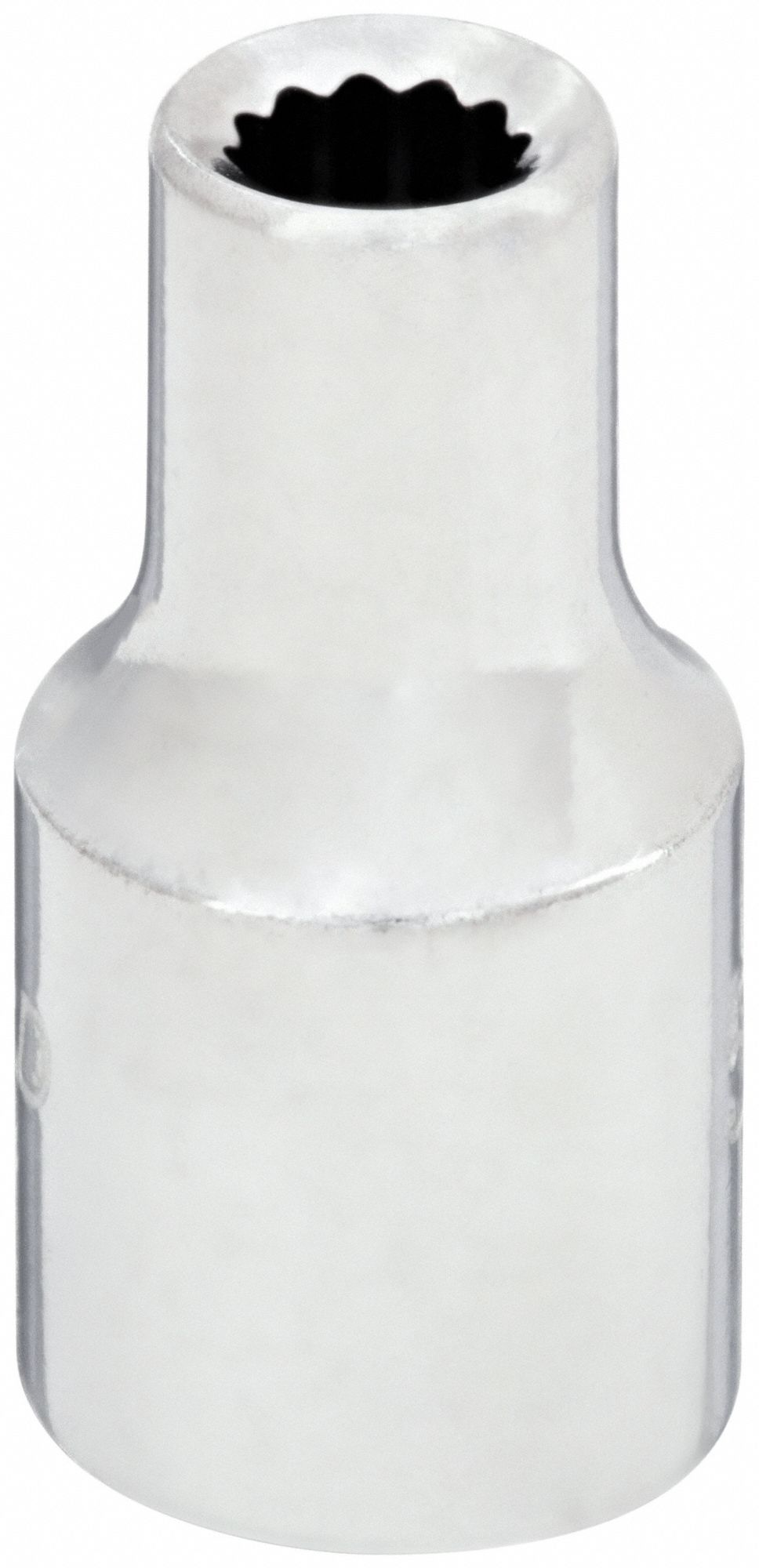 Socket: SAE, 1/4 in Drive Size, 13/16 in Socket Size, 12-Point, Std, Chrome, Socket