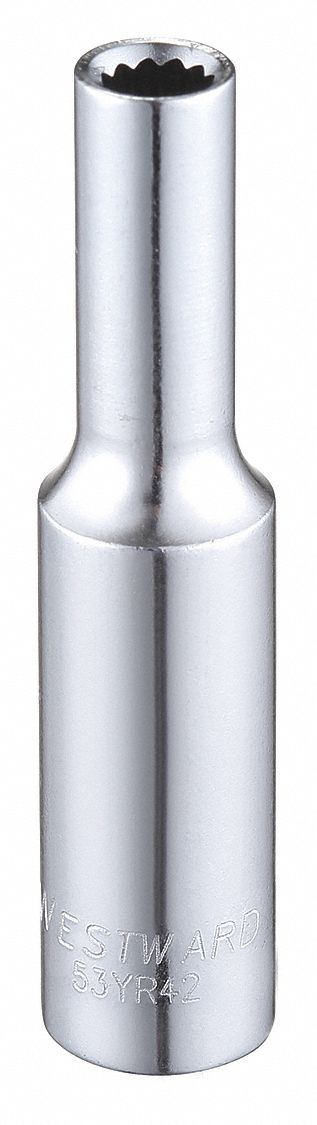 Socket Stl 12P3/16in Chrome 0.25in