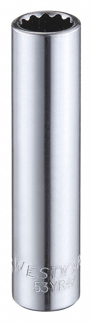 Socket Stl 12P5/16in Chrome 0.25in