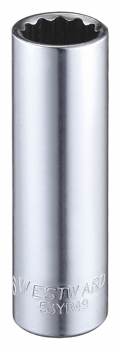 Socket Stl 12P7/16in Chrome 0.25in