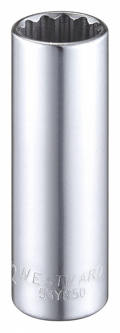 Socket Stl 12P1/2in Chrome 0.25in