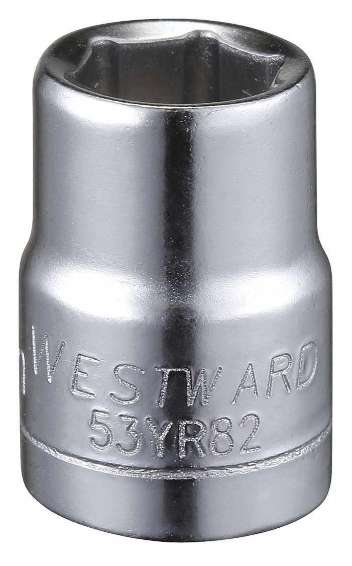 WESTWARD Socket 3/8 in Drive Size, 10 mm Socket Size, 6Point, Std