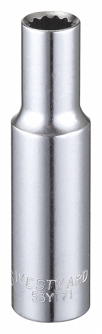 Socket Stl 12P5/16in Chrome 0.375in