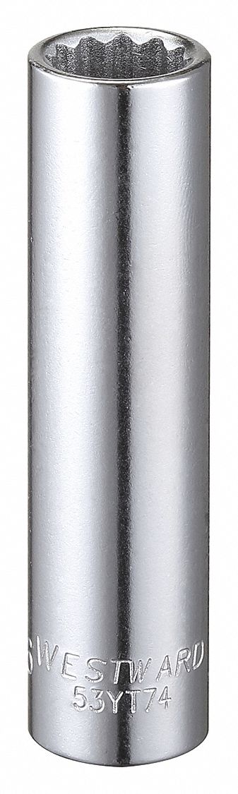 Socket Stl 12P7/16in Chrome 0.375in