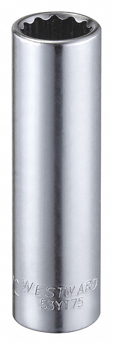 Socket Stl 12P1/2in Chrome 0.375in
