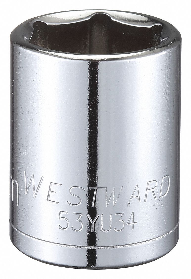 Socket Stl 6P22mm Chrome 0.5in