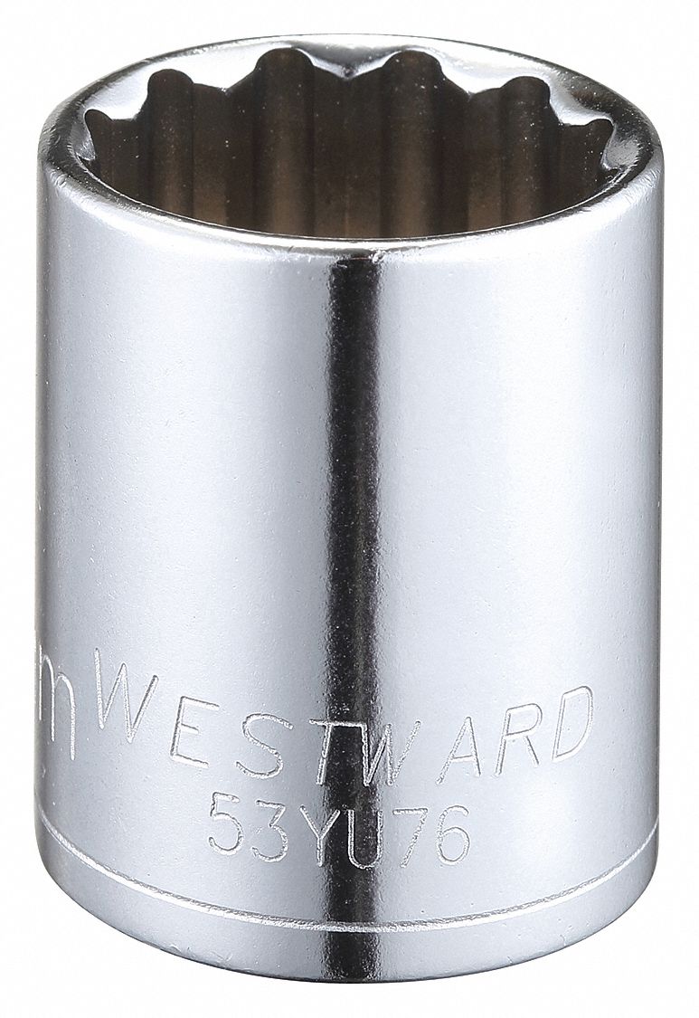 Socket Stl 12P25mm Chrome 0.5in