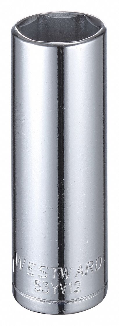 Socket Stl 6P21mm Chrome 0.5in