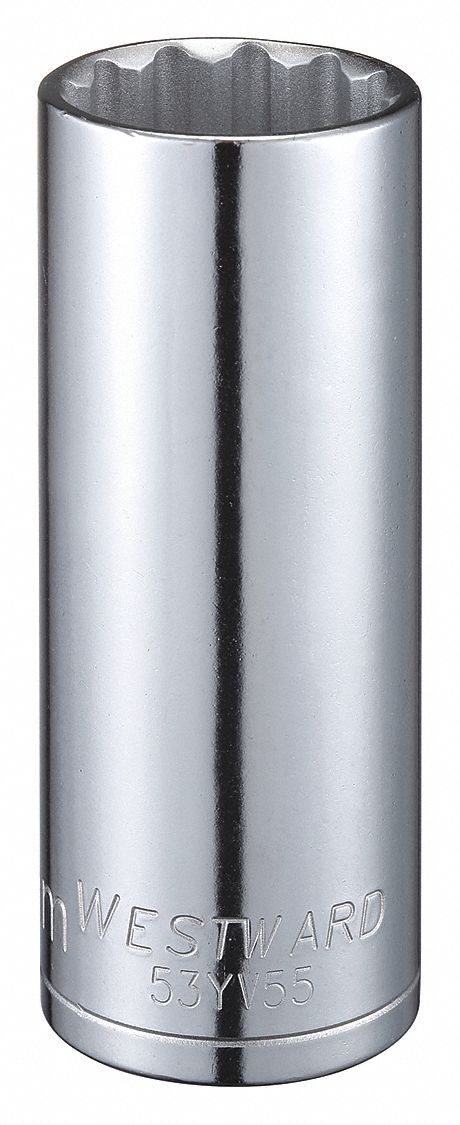 Socket Stl 12P25mm Chrome 0.5in