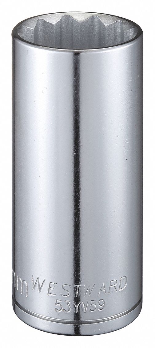WESTWARD Socket 1/2 in Drive Size, 29 mm Socket Size, 12Point, Deep