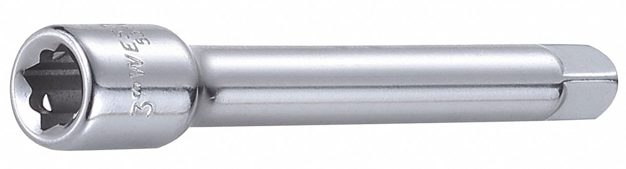 SOCKET EXTENSION,1/4",3" L,,FULL POLISH