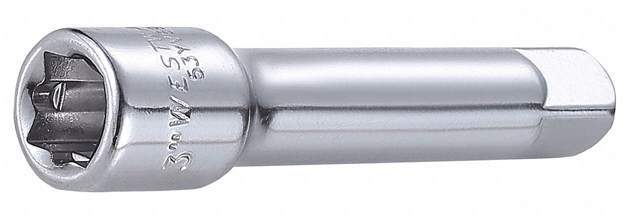 SOCKET EXTENSION,3/8",3" L,,FULL POLISH