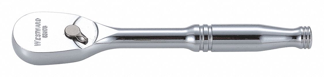 HAND RATCHET, 5 IN, CHROME, 1/4 IN