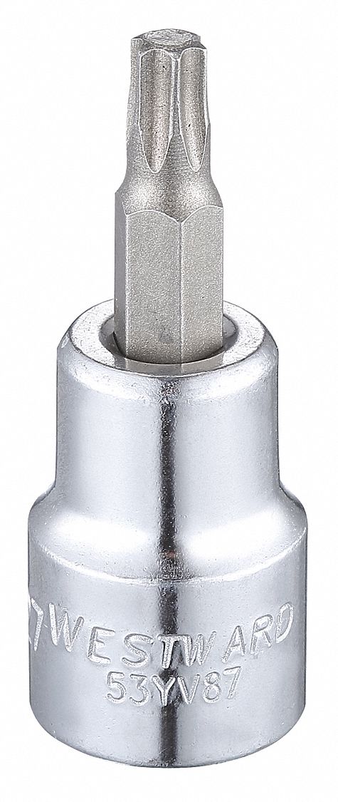 ScktBit Stl T27 Torx Chrm 6Pnt 0.375in