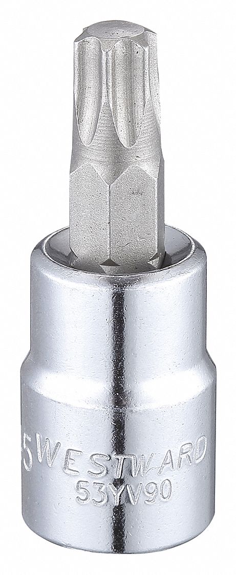 ScktBit Stl T45 Torx Chrm 6Pnt 0.375in